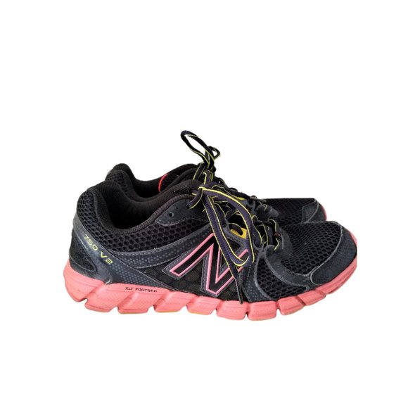 NEW BALANCE 750 V2 XLT FOOTBED BLACK and ORANGE MESH SZ 8 WOMEN'S SNEAKERS - Picture 2 of 8